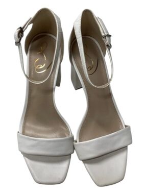Sam Eddelman Women’s White Ankle-Strap Block Heel Sandals